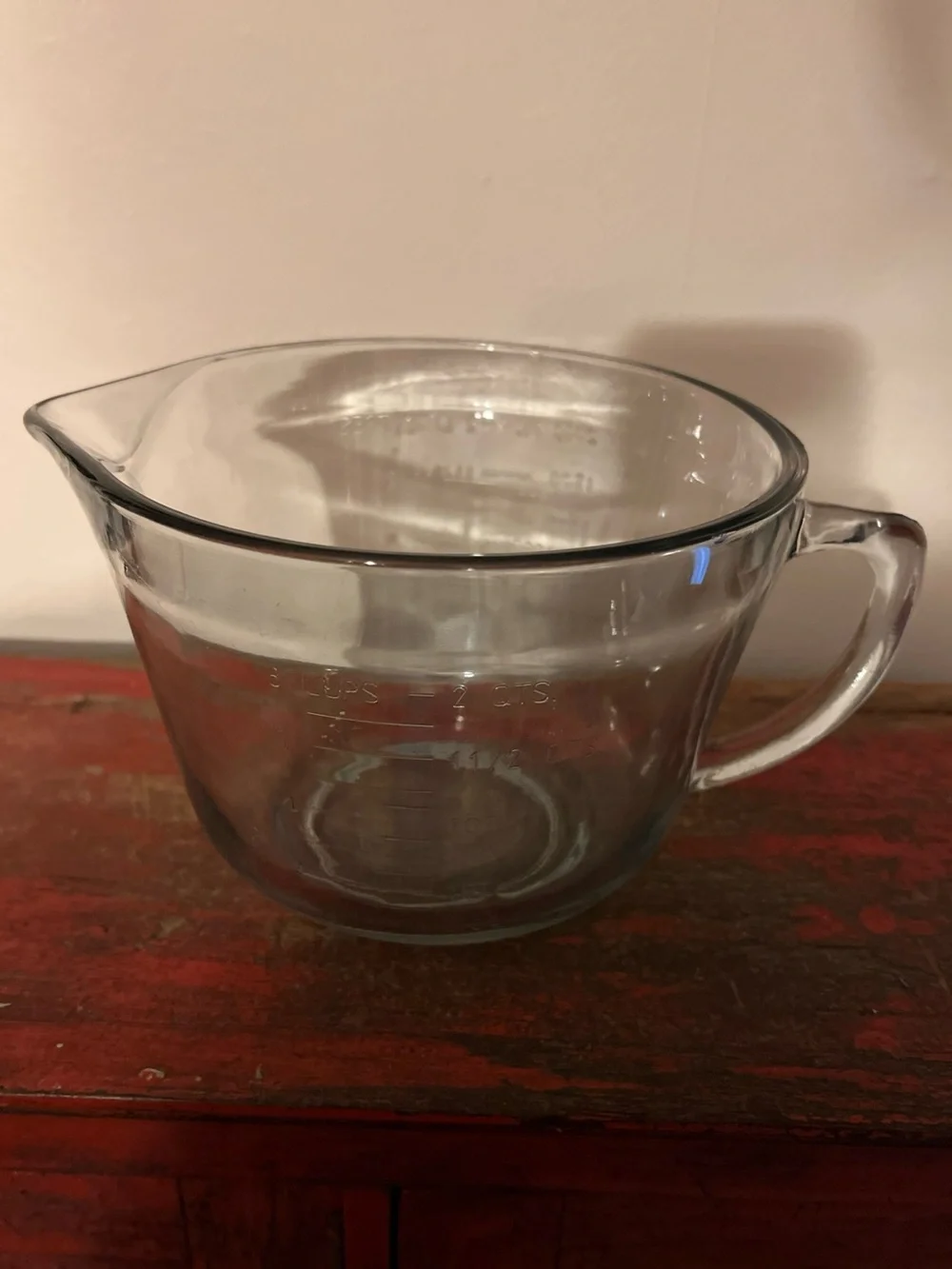 Vintage Anchor Hocking Essentials 8 Cup Clear Glass Measuring Batter Bowl